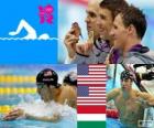 Ανδρικά παντελόνια 200 μέτρο επιμέρους medley, Michael Phelps, Ryan Lochte (Ηνωμένες Πολιτείες) και László Cseh (Ουγγαρία) - London 2012-